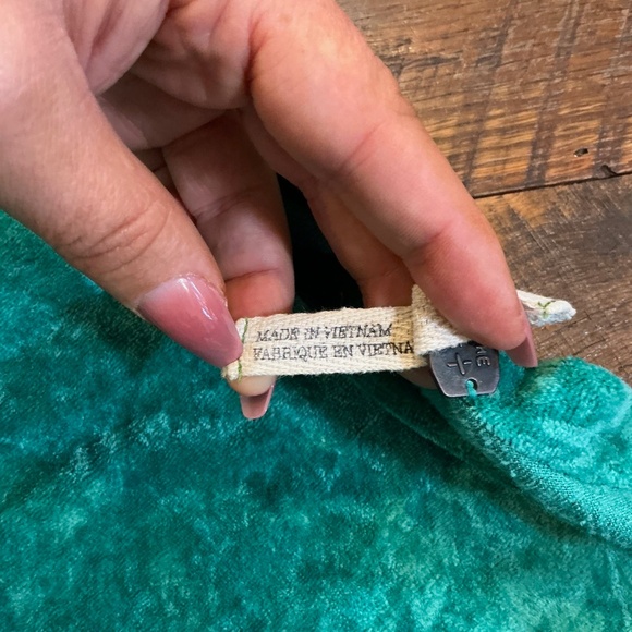 Free People We The Free Milan Crushed Velvet Pullover Women’s XS | Teal Blue - Picture 8 of 9